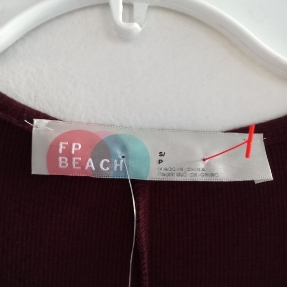 NWT Free People Beach Maroon Purple Jersey Knit Assymetrical Hem Dress sz Small - Picture 5 of 8